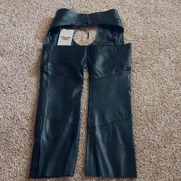 New Harley leather riding chaps - NWT - Picture 3 of 12